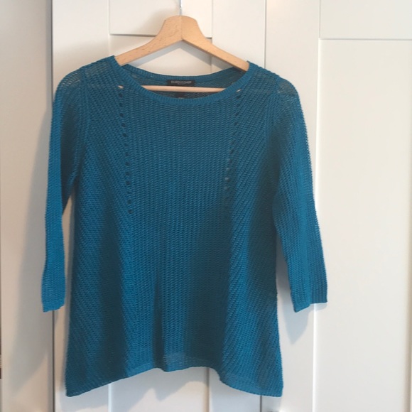 Teal Linen Sweater - Picture 1 of 4